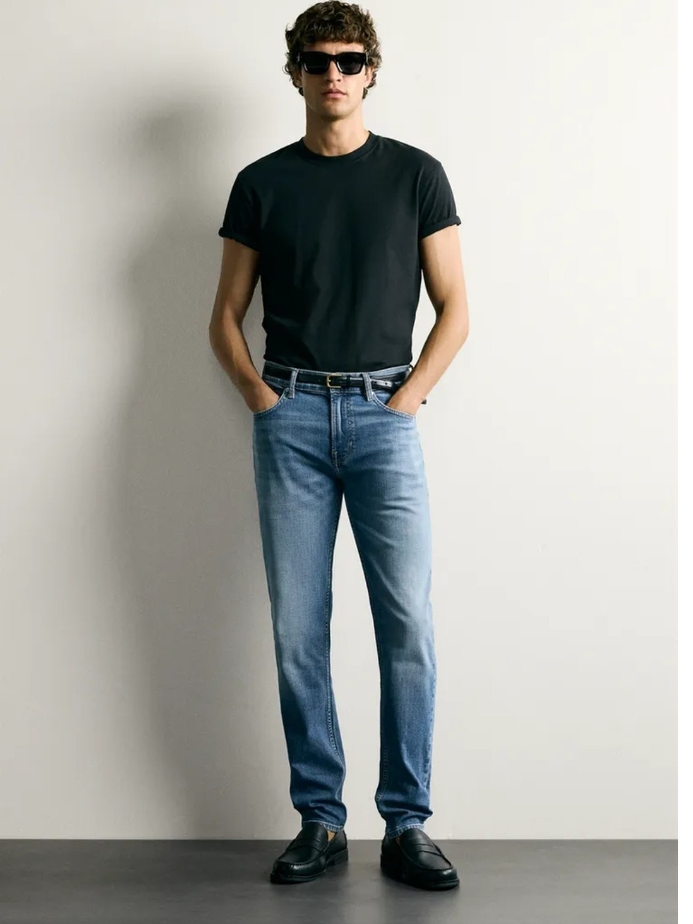 Men's Slim Straight Jeans in Light Blue